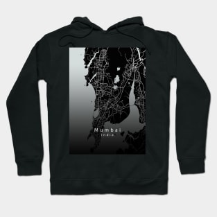 Mumbai India City Map dark Hoodie